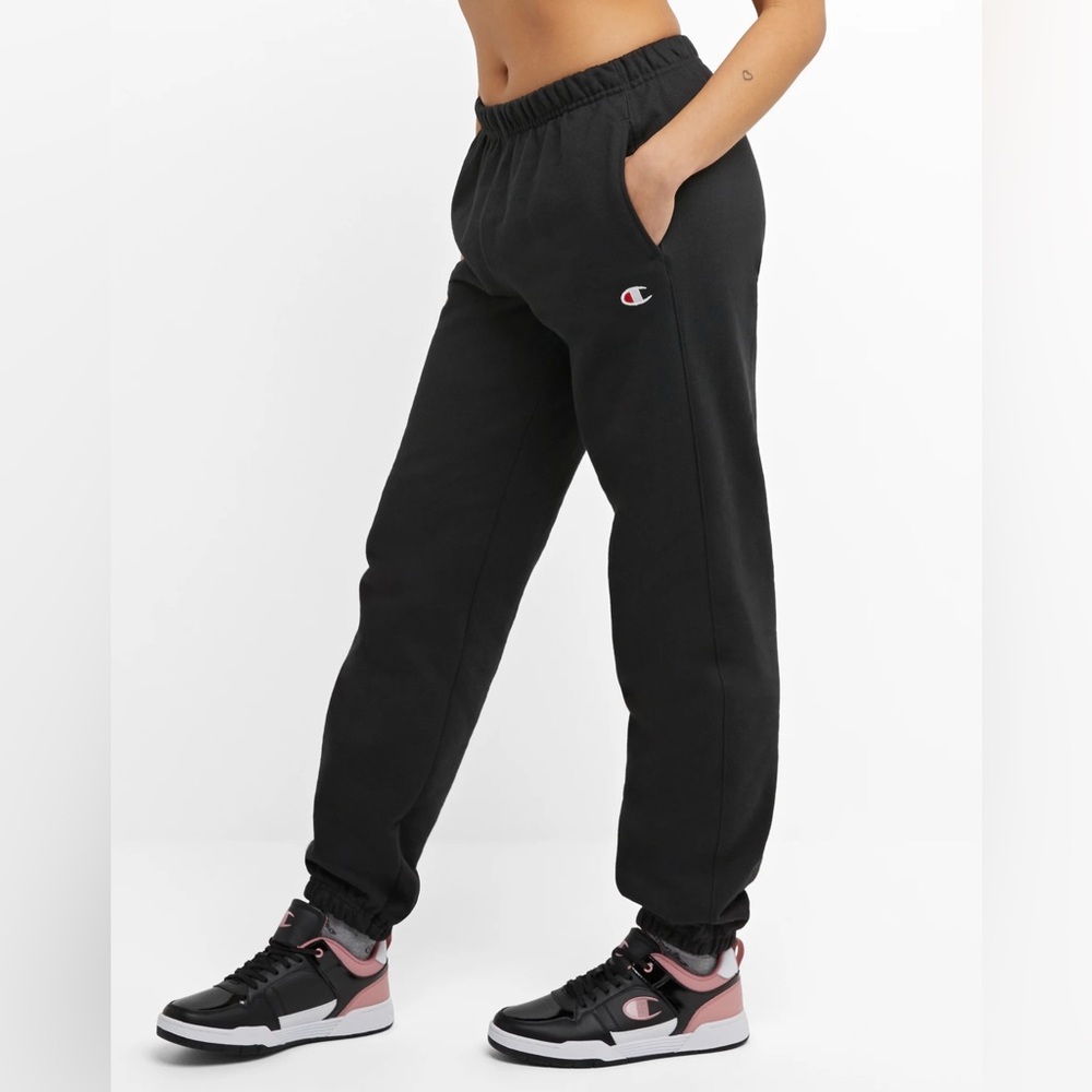 Champion black Reverse Weave Sweatpants joggers women’s size medium heavy weight - Picture 1 of 9